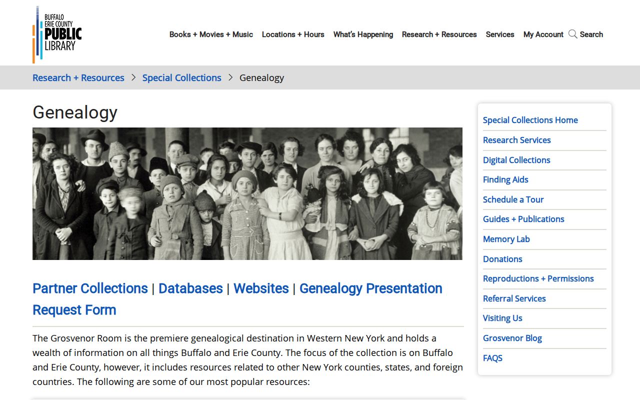 Orchard Park previous residents research on the B and ECPL genealogy page