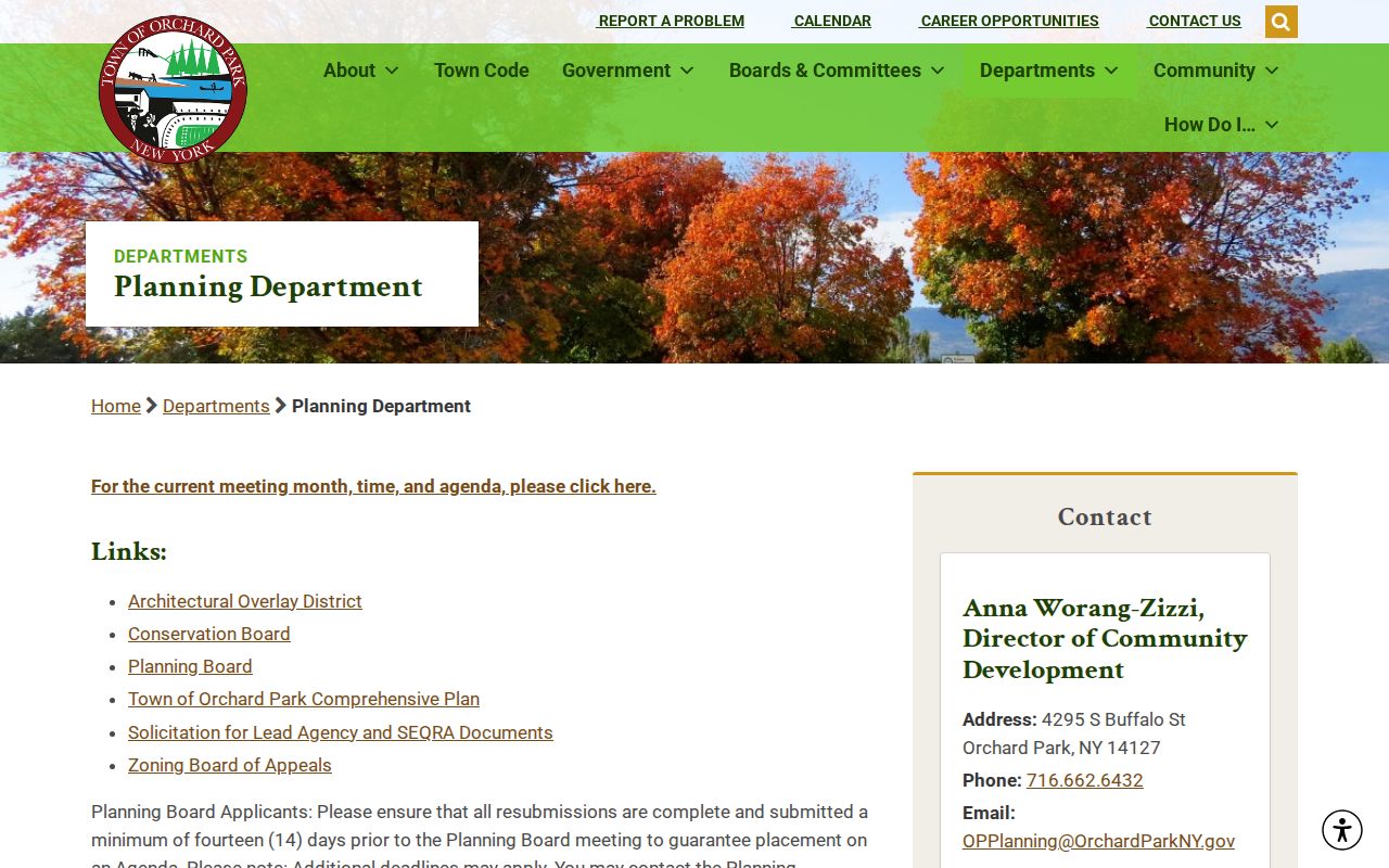Orchard Park neighbors research through the Town Planning Department